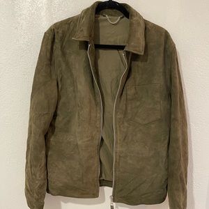 Zara Olive green suede jacket size medium